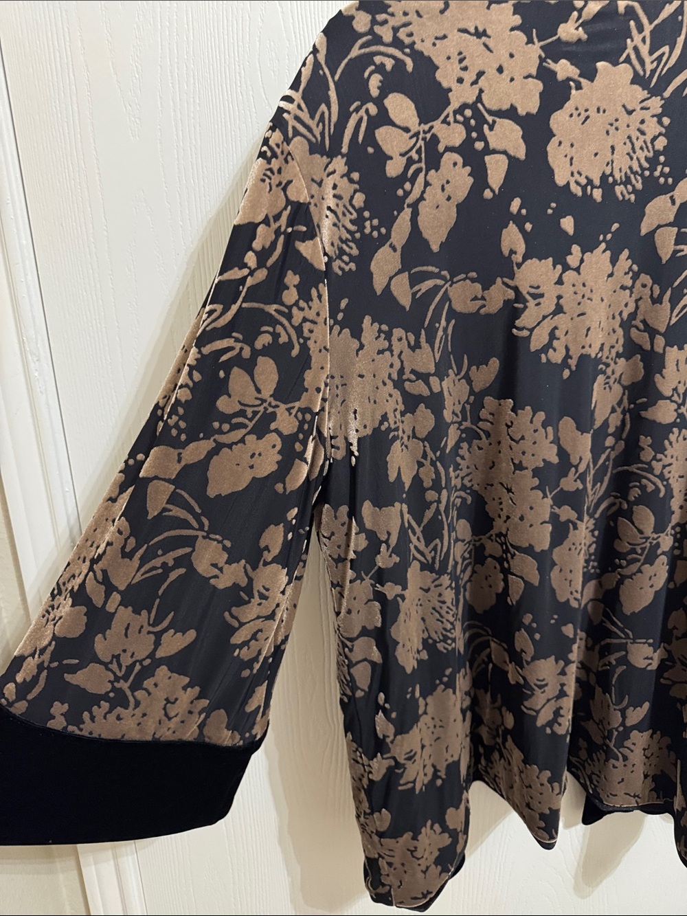 Chicos Travelers 2 US 12/14 Reversible Jacket Black Gold Floral Velvet Burnout - Picture 9 of 13